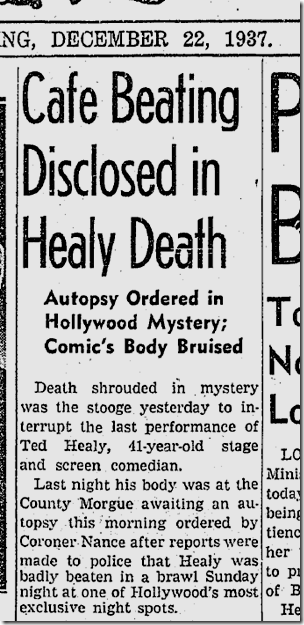 Dec. 22, 1937, Ted Healy 
