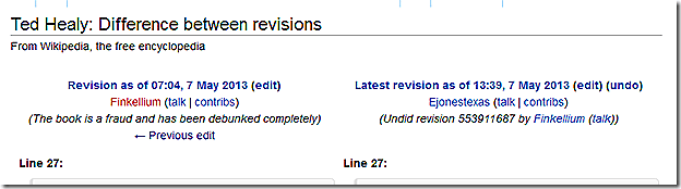 Wikipedia, Ted Healy Revert 