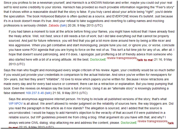 Wikipedia DoctorJoeE talk 