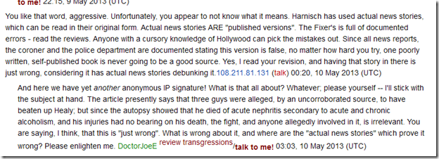 Wikipedia, DoctorJoeE talk 