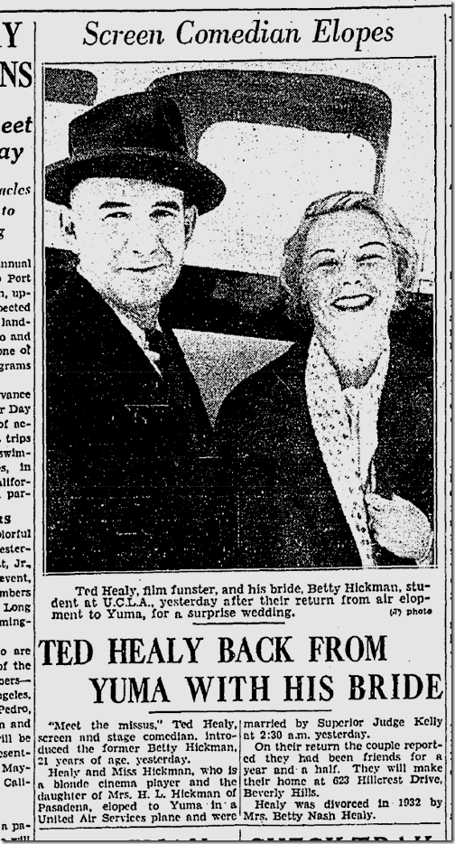 May 16, 1936, Healy Elopes 