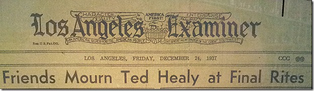 Dec. 24, 1937, Ted Healy Funeral 