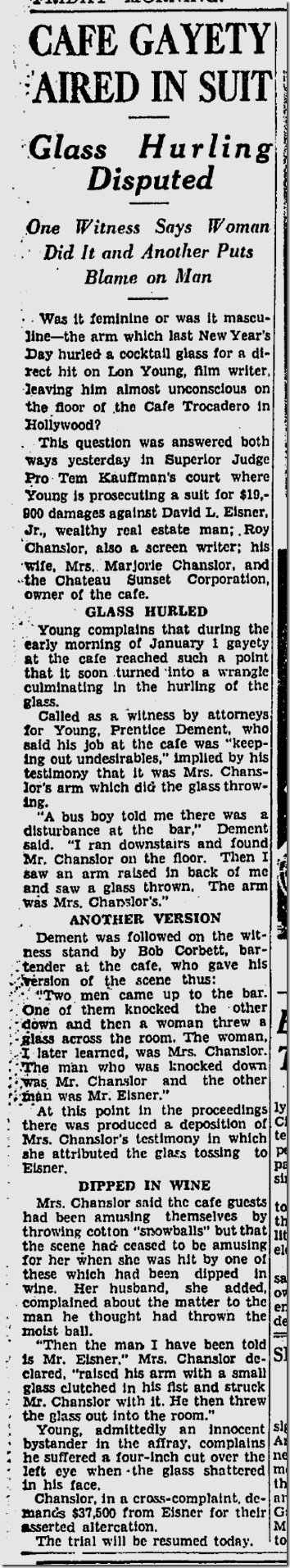 April 26, 1935, Trocadero 