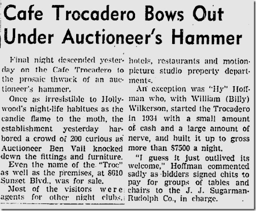May 14, 1940, The Trocadero Closes 