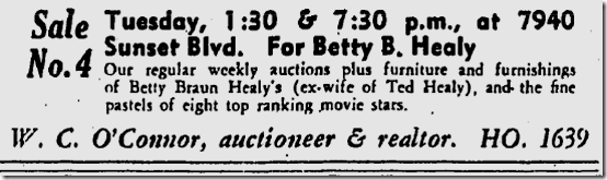 Jan. 16, 1938, Ted Healy Auction Jan. 16, 1938, Ted Healy Auction