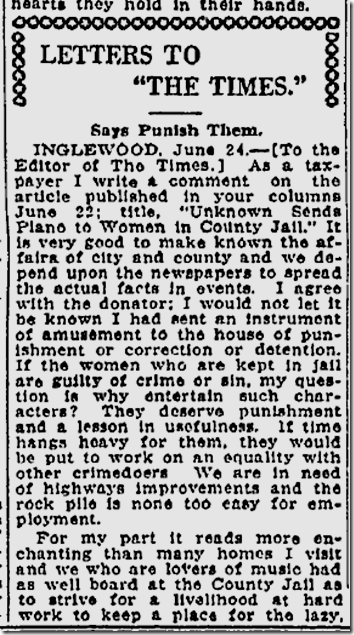 June 21, 1928, No Piano in Jail! June 21, 1928, No Piano in Jail!