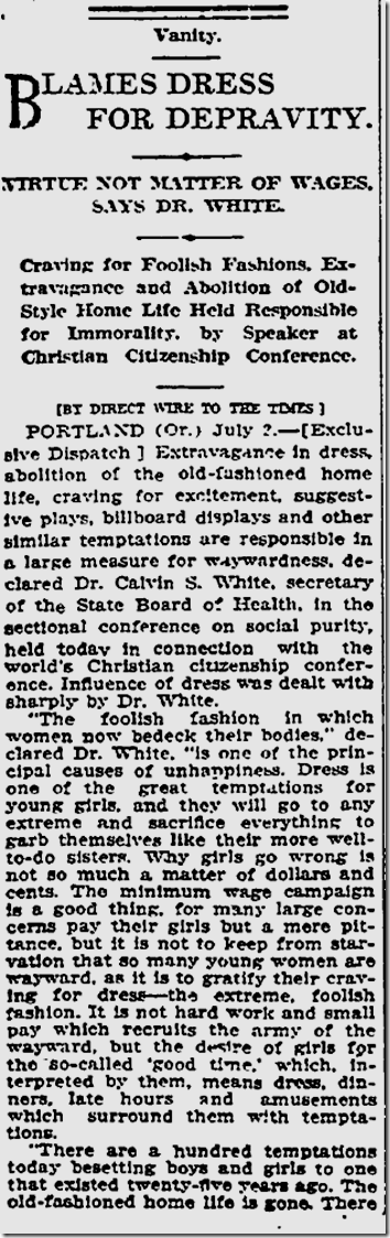 July 3, 1913, Our wayward generation 