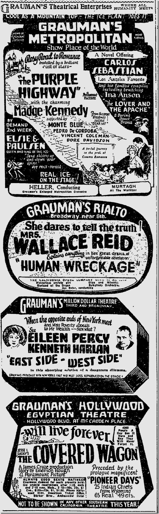 July 23, 1923, Theaters 