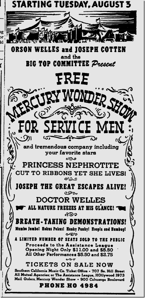 July 25, 1943, Orson Welles 