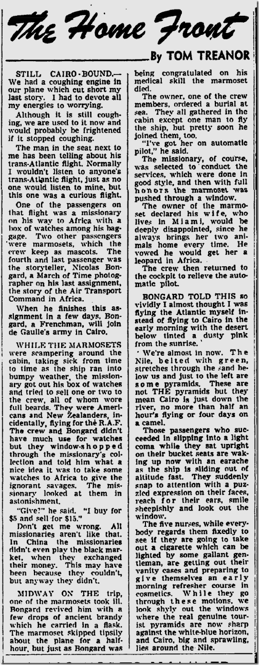 July 25, 1943, Tom Treanor 