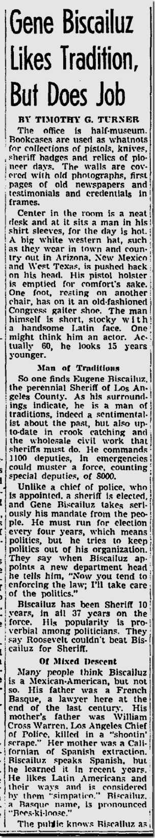 July 25, 1943, Eugene Biscailuz 