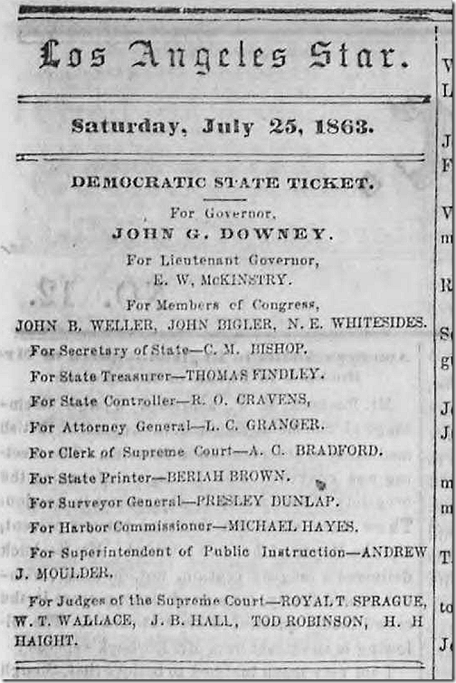 July 25, 1863, Political Endorsements July 25, 1863, Political Endorsements
