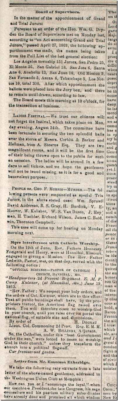 Aug. 15, 1863, Murder Aug. 15, 1863, Murder