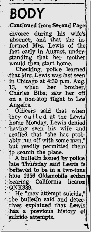 Sept. 13, 1963, Body Hidden in Wall 