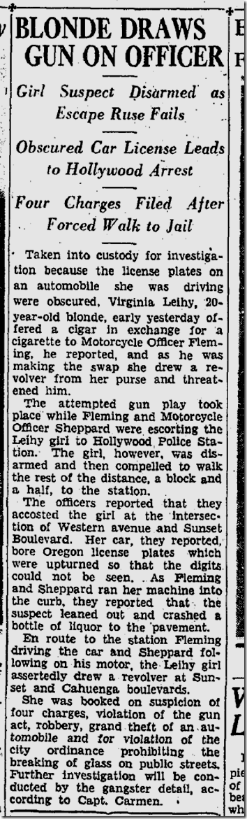 Sept. 18, 1933, Blonde With Gun 