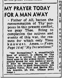 Aug. 21, 1943, Prayer Aug. 21, 1943, Prayer