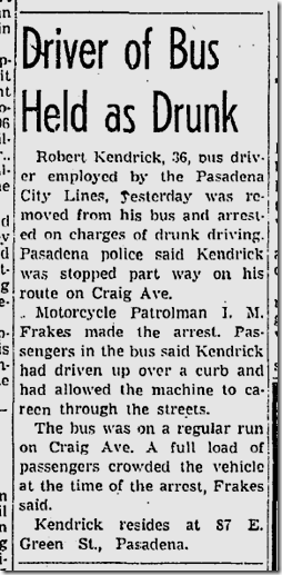 Sept. 19, 1943, Drunk Bus Driver Sept. 19, 1943, Drunk Bus Driver