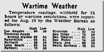 Aug. 21, 1943, Wartime Weather Aug. 21, 1943, Wartime Weather