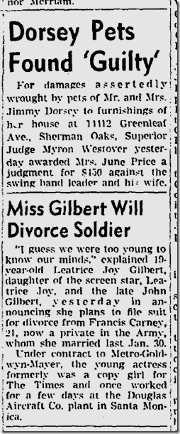 Aug. 21, 1943, Dorsey Pets Aug. 21, 1943, Dorsey Pets