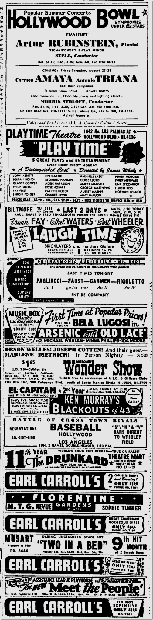 Aug. 21, 1943, Hollywood Bowl Aug. 21, 1943, Hollywood Bowl