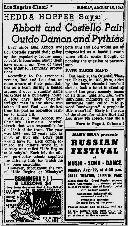 Aug. 15, 1943, Hedda Hopper Aug. 15, 1943, Hedda Hopper