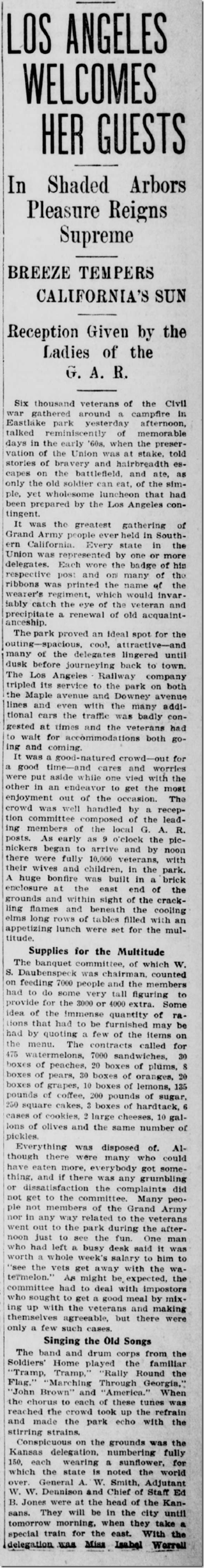 Aug. 27, 1903, Civil War Reunion Aug. 27, 1903, Civil War Reunion
