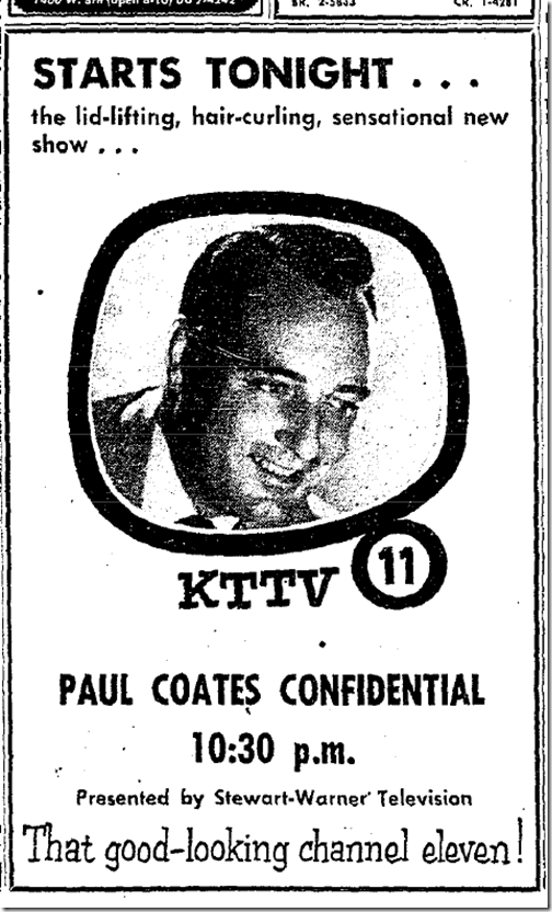 Aug. 30, 1953, Paul Coates Aug. 30, 1953, Paul Coates