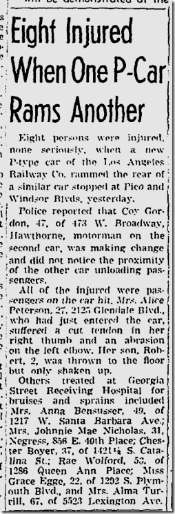 Aug. 29, 1943, Streetcar Crash 