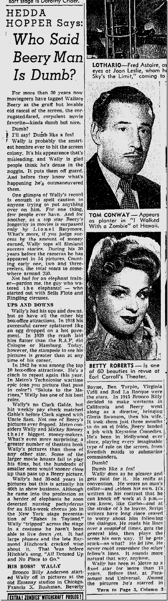 Sept. 5, 1943, Wallace Beery 