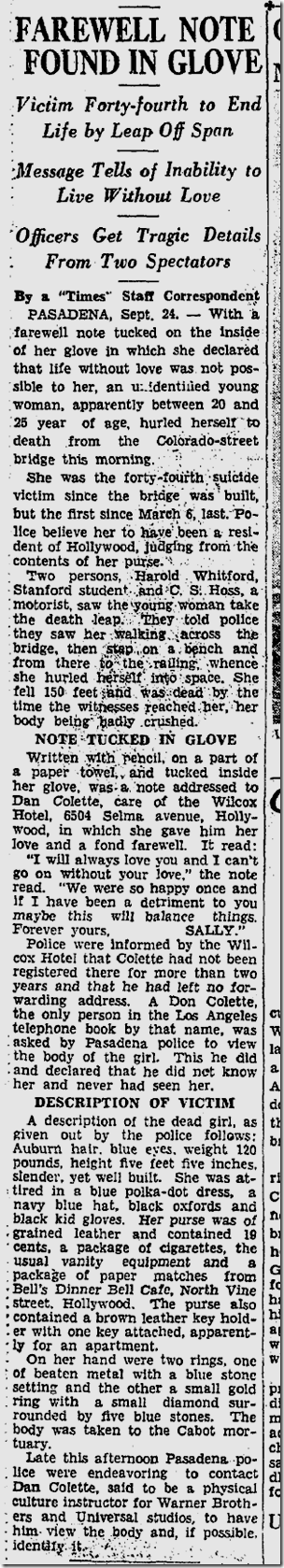 Sept. 25, 1933, Suicide