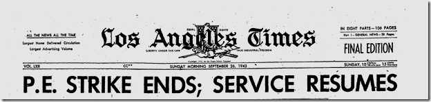 Sept. 26, 1943, Streetcar Strike Ends Sept. 26, 1943, Streetcar Strike Ends