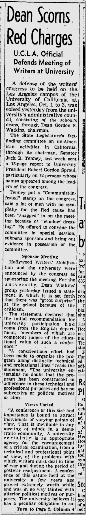 Sept. 26, 1943, Communist Influences Sept. 26, 1943, Communist Influences