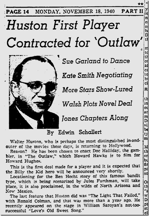 Nov. 18, 1940, 'The Outlaw'