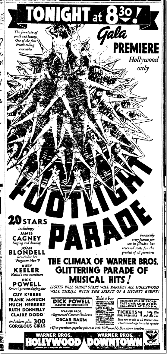 Nov. 8, 1933, Footlight Parade 