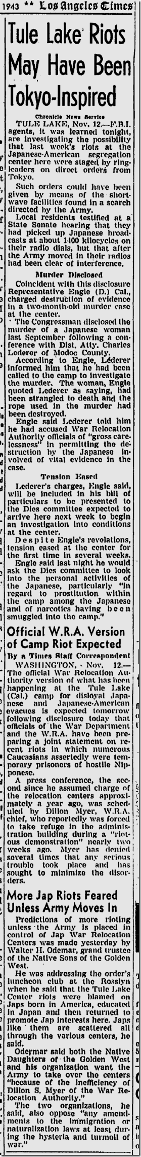 Nov. 13, 1943, Tule Lake Nov. 13, 1943, Tule Lake