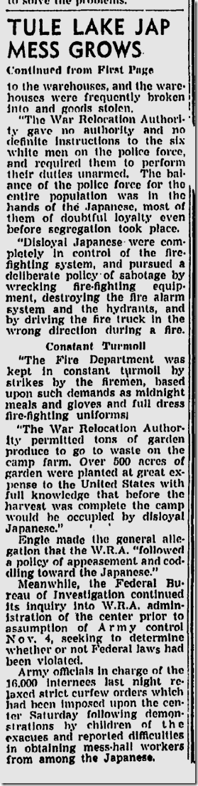 Nov. 16, 1943, Tule Lake Nov. 16, 1943, Tule Lake