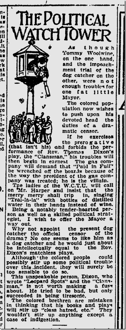 Oct. 2, 1908, The Clansman 
