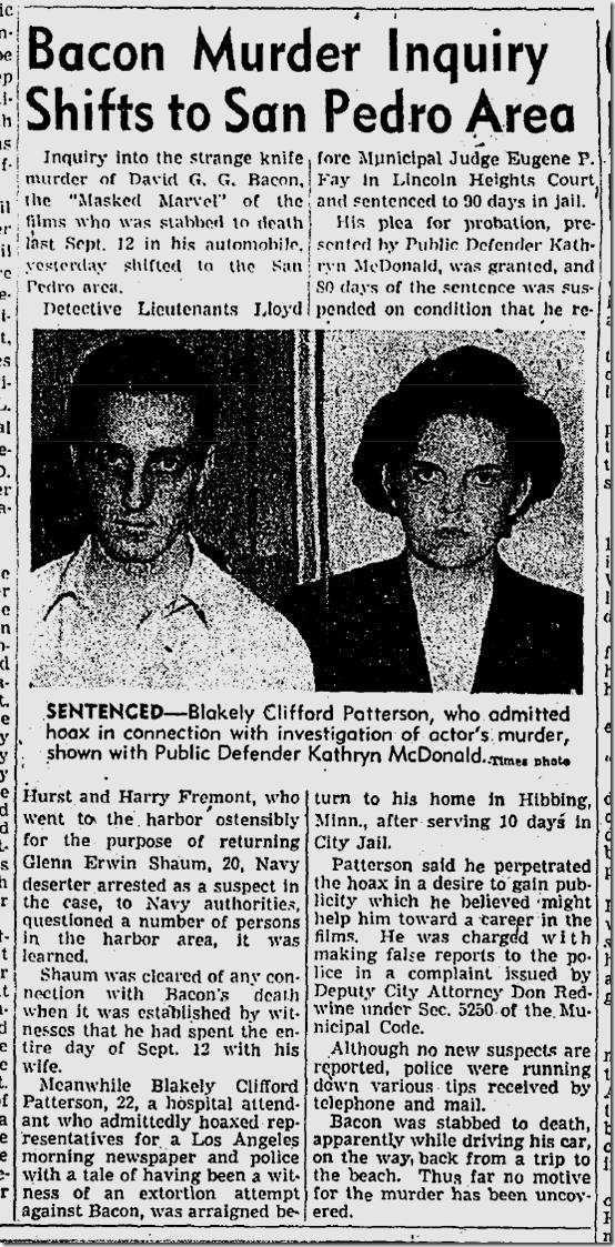 Sept. 23, 1943, Bacon Killing 