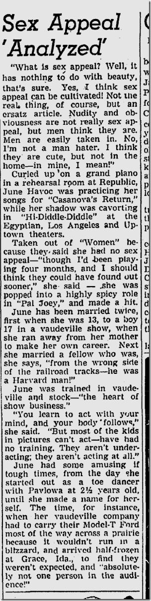 Oct. 18, 1943, June Havoc Oct. 18, 1943, June Havoc