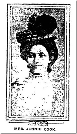 Miss Jennie Cook, Nov. 16, 1907