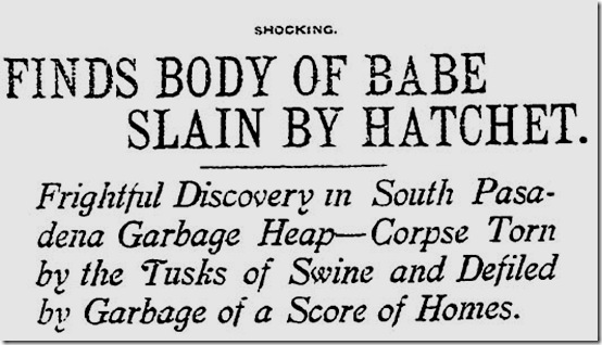Nov. 23, 1907, Baby Killed With Ax 