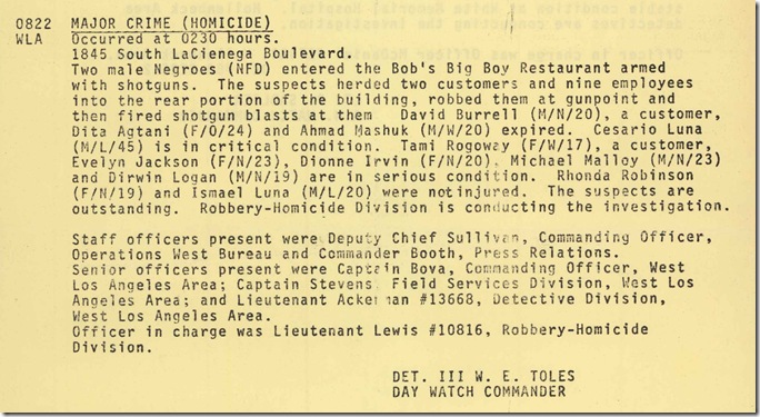 Dec. 15, 1980, Occurrence Log 