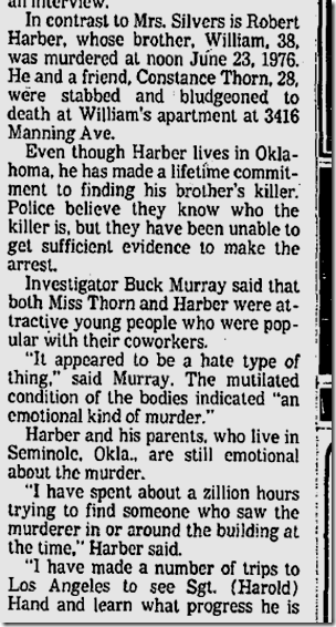 Oct. 23, 1977, Harber killing Oct. 23, 1977, Harber killing