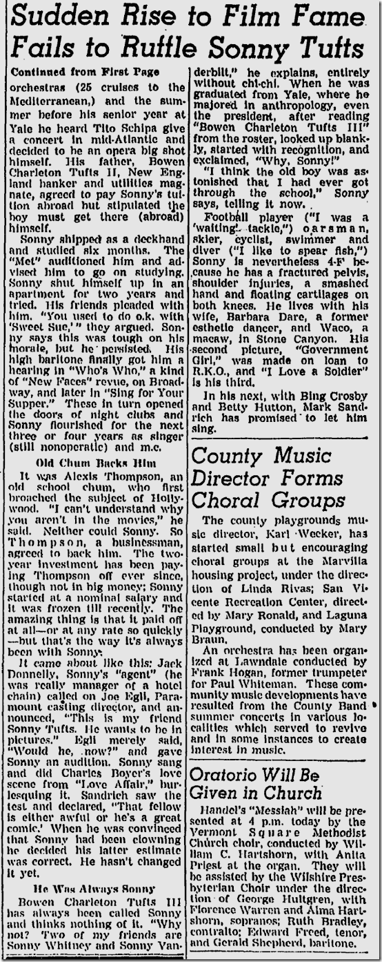 Dec. 19, 1943, Sonny Tufts 