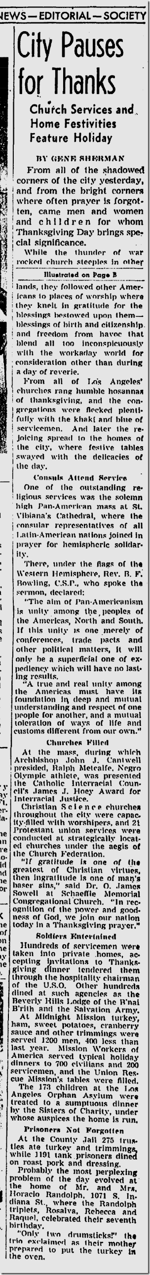 Nov. 26, 1943, Thanksgiving Nov. 26, 1943, Thanksgiving