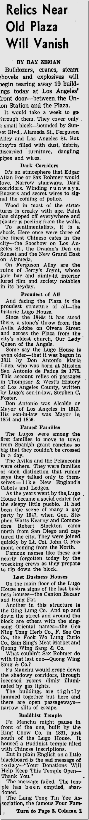 Feb. 7, 1951, Lugo Adobe Demolished