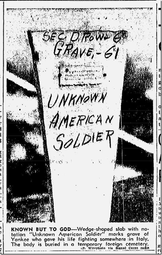 Dec. 12, 1943, Unknown Soldier 