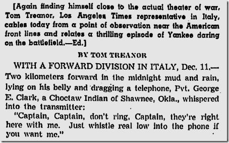 Dec. 12, 1943, Tom Treanor