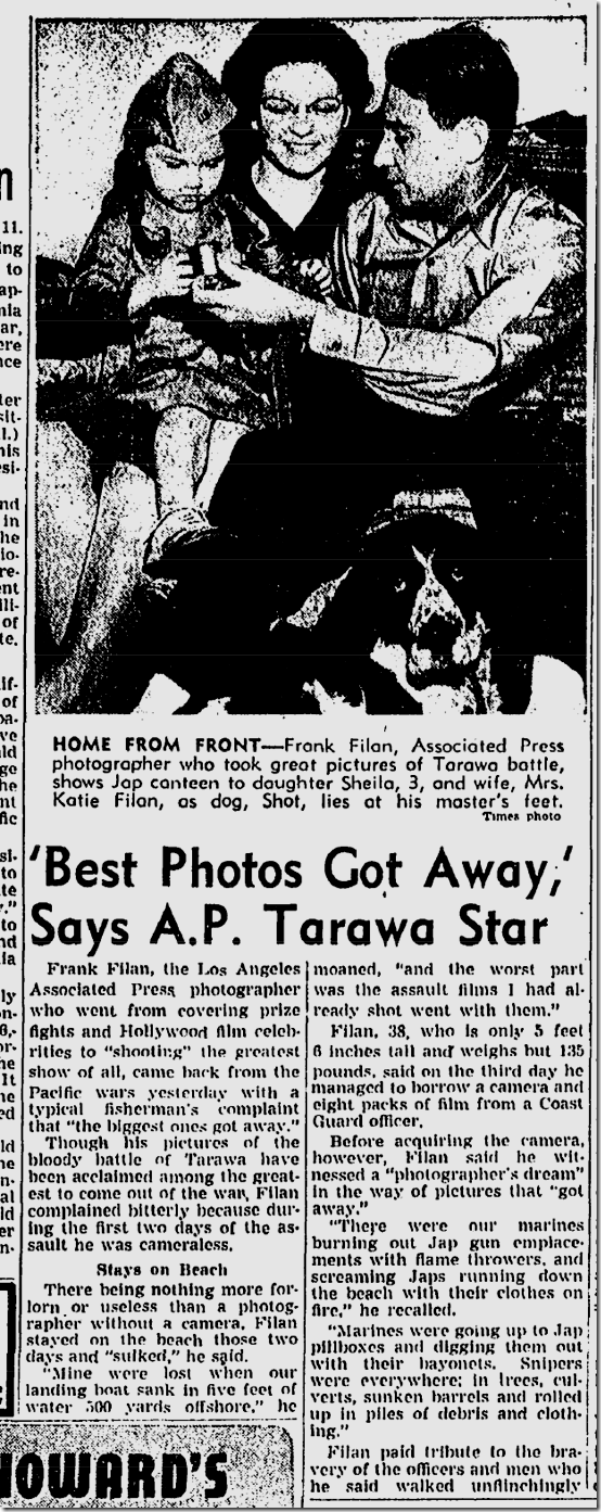 Dec. 12, 1943, Frank Filan