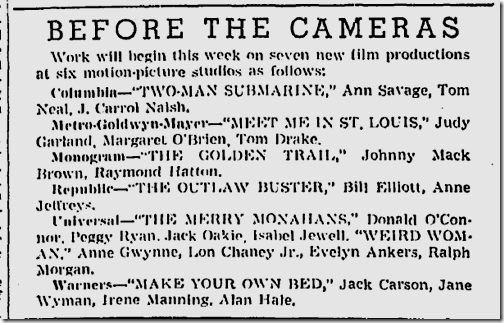 Dec. 12, 1943, Films in Production 